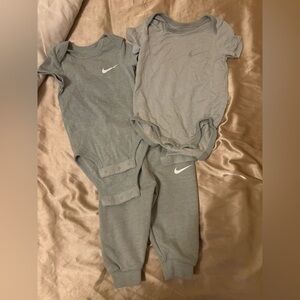 Nike Infant Onesie and Pants Set in Light Green